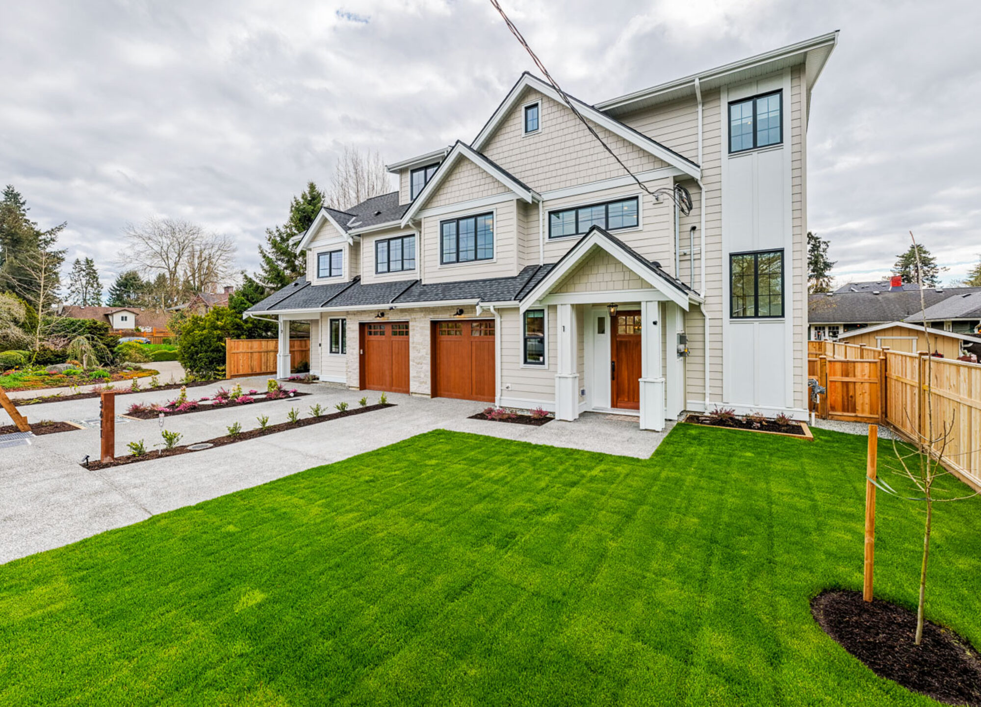 Crescent – rear exterior with landscaped lawn